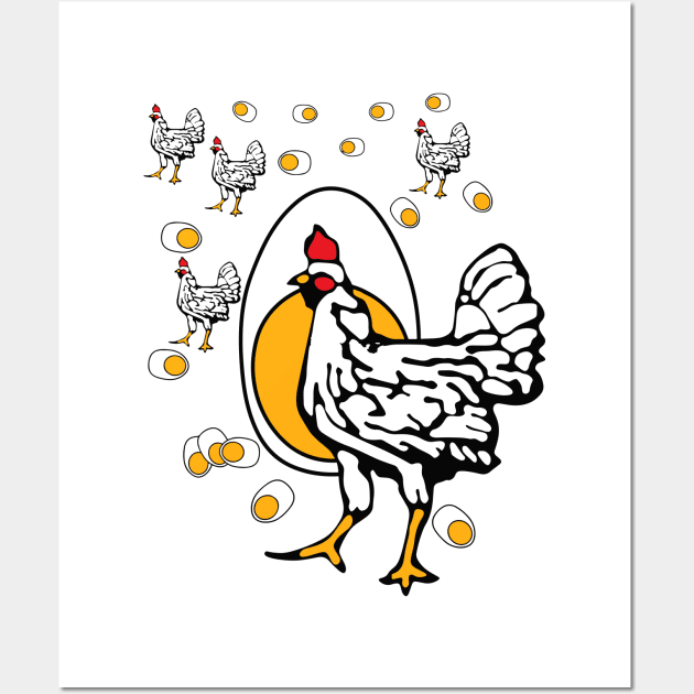 Funny Cackling TV Mom Chicken Egg Wall Art by LEGO